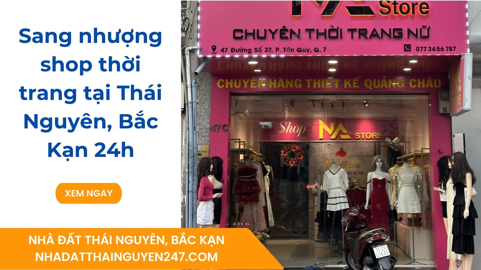 Sang nhượng shop thời trang tại Thái Nguyên, Bắc Kạn 24h