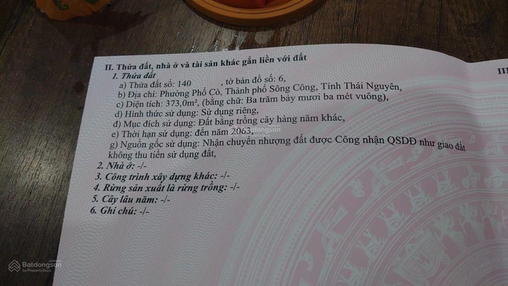 Bán đất phường phố cò sông công giá tốt