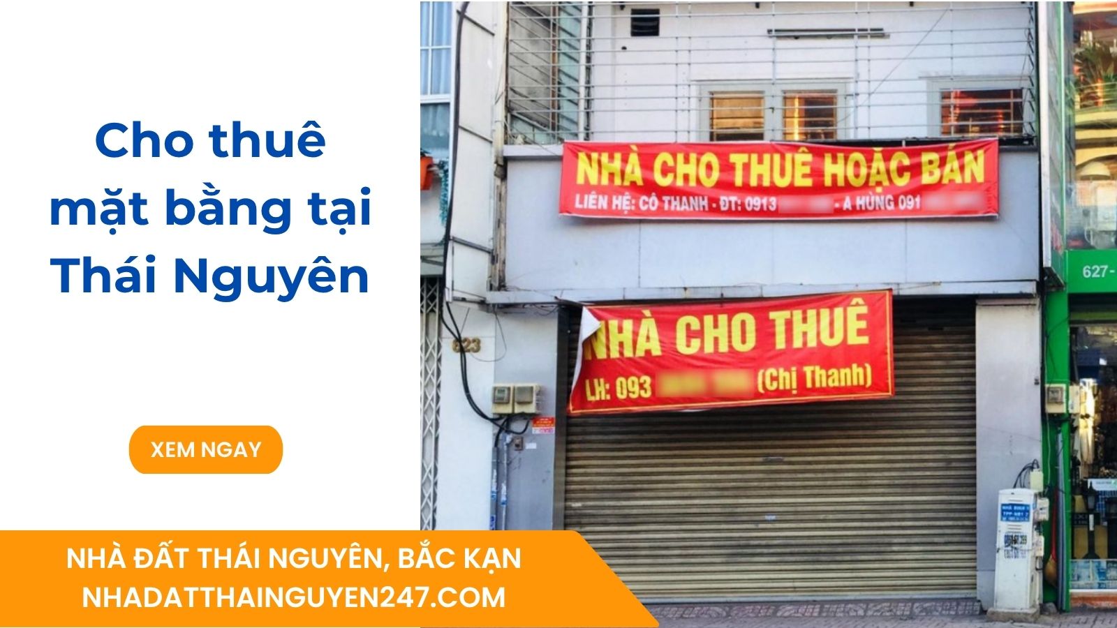 Cho thuê mặt bằng tại Thái Nguyên